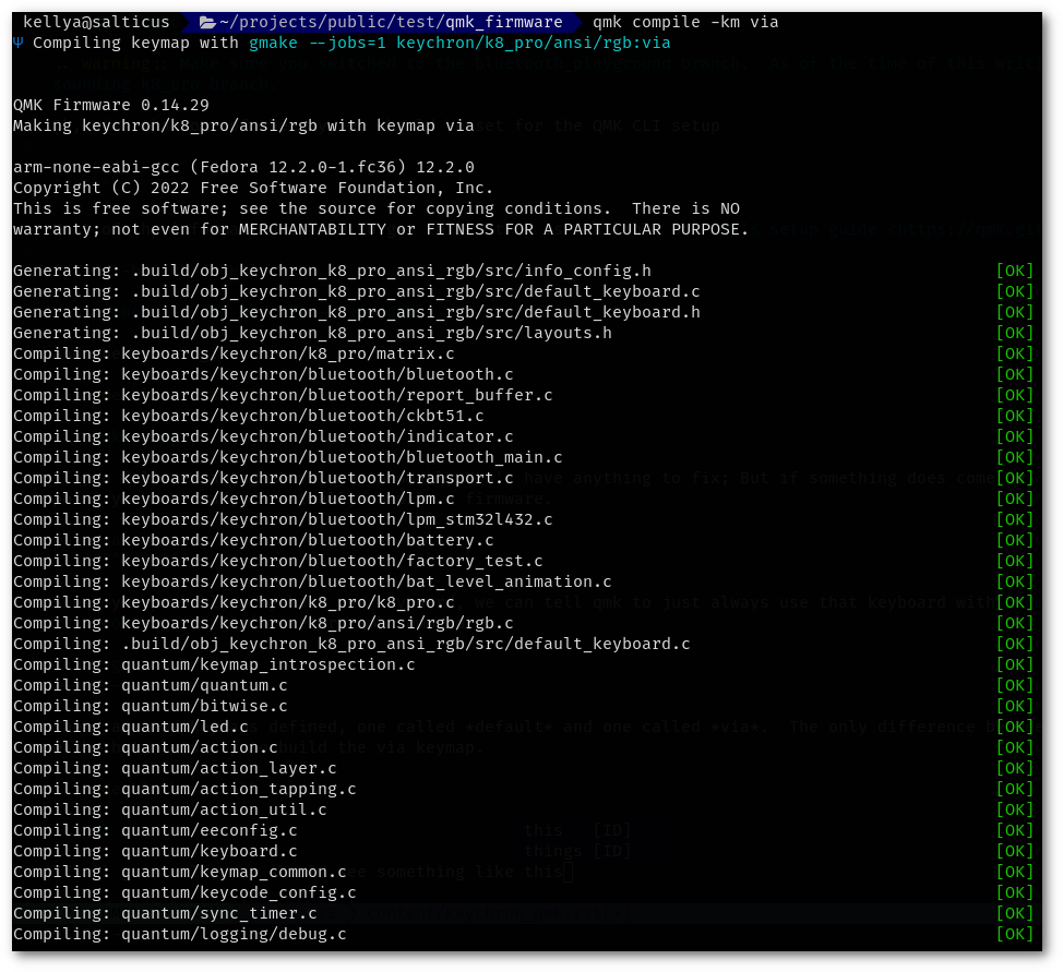 sample output of compile