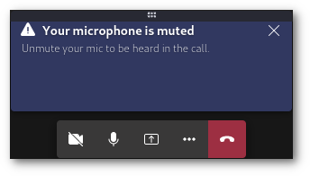 microphone muted in small chat